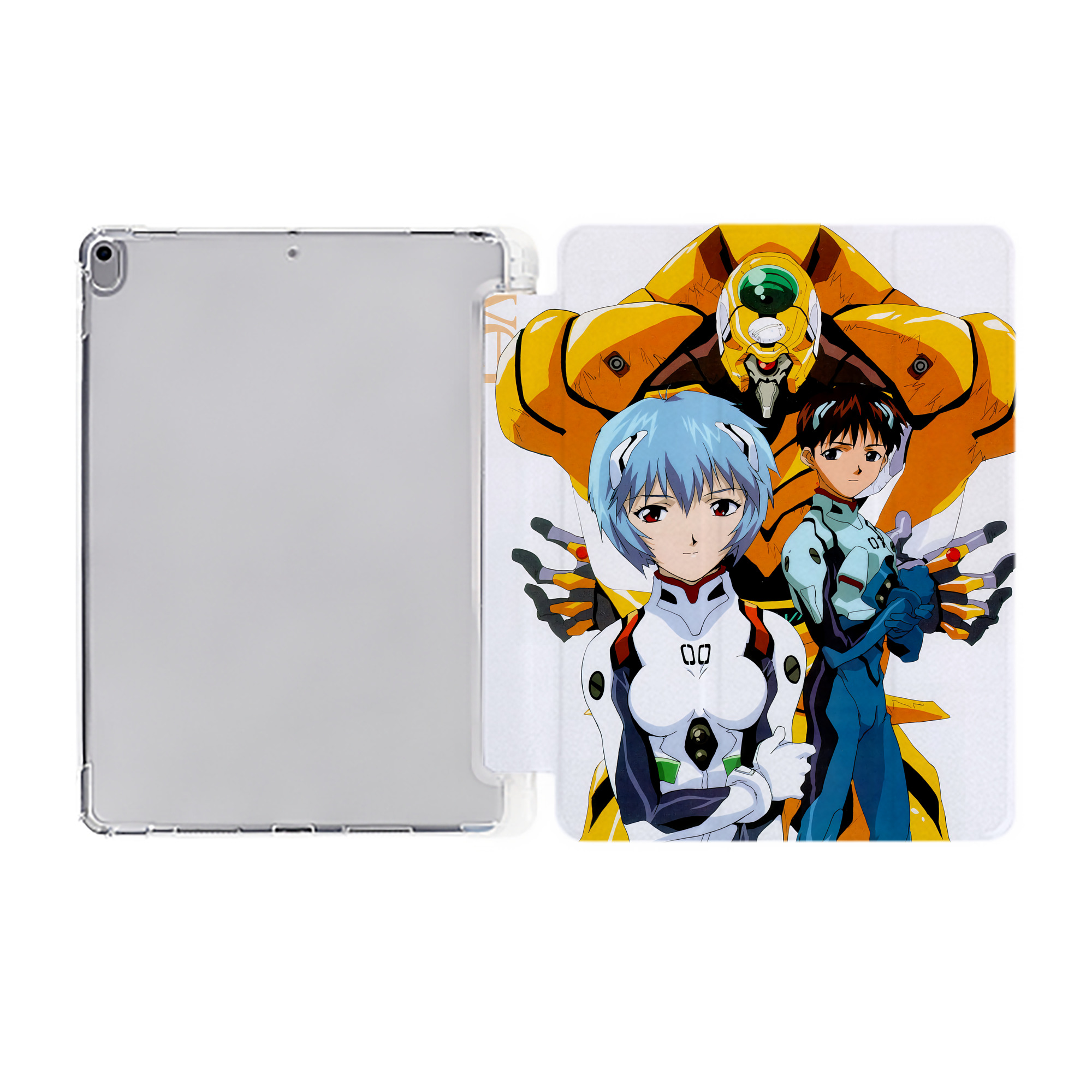 （画像用） EVA 新世紀エヴァンゲリオン IPad ケース ペン収納付き 三つ折りスタンド PUレザー×シリコン 対応機種9.5/10.5/10.9インチ